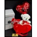 Κουτί σε Σχήμα Καρδιάς με Forever Rose Red,Σοκολάτα,Αρκουδάκι κ Μπαλόνι
